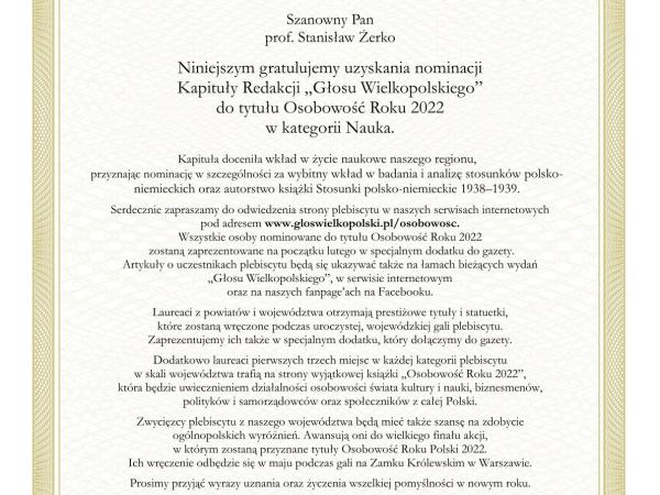 NominacjaStanislawZerko
