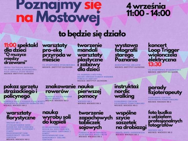 Poznajmy sie na Mostowej - program